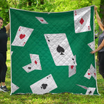 Falling Poker Cards Print Quilt