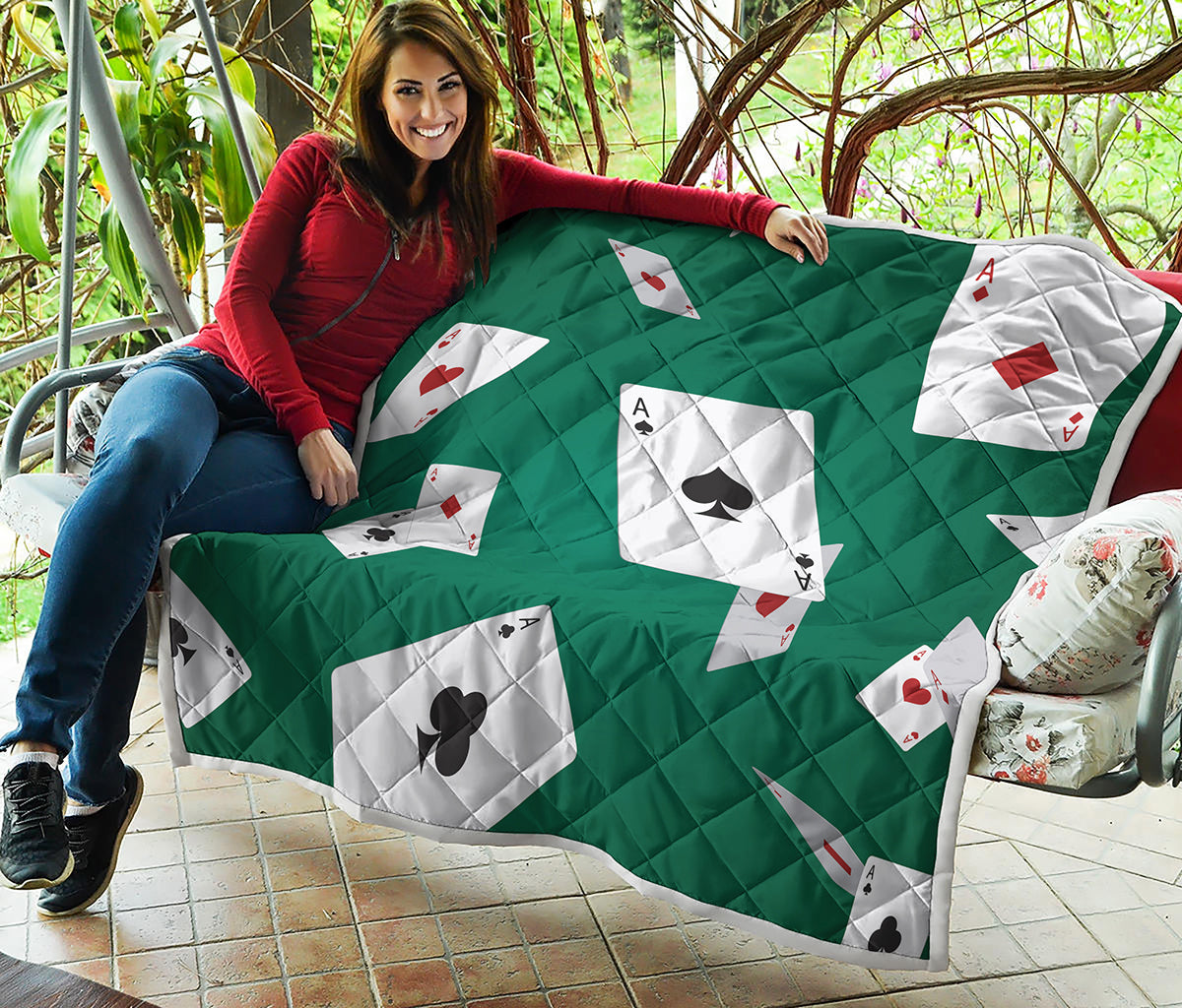 Falling Poker Cards Print Quilt