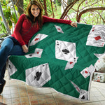 Falling Poker Cards Print Quilt