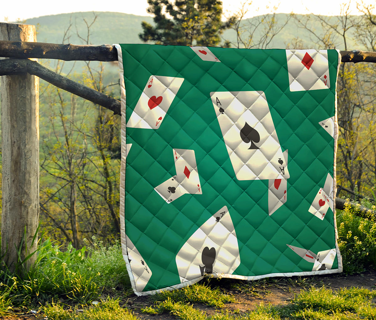 Falling Poker Cards Print Quilt