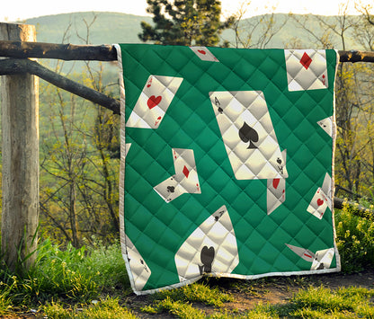 Falling Poker Cards Print Quilt