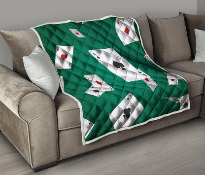 Falling Poker Cards Print Quilt