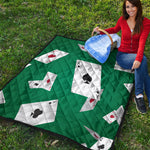 Falling Poker Cards Print Quilt