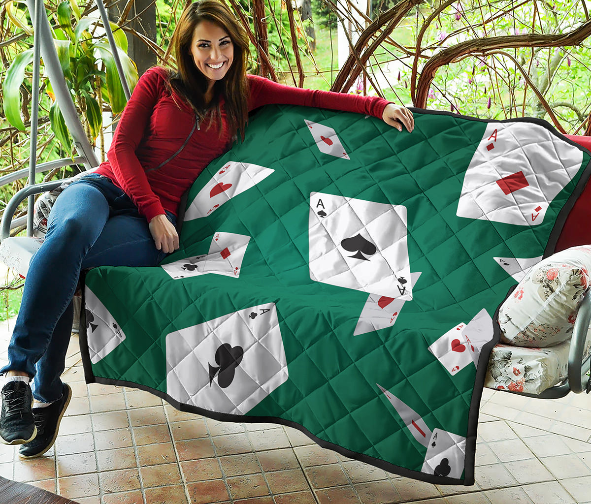 Falling Poker Cards Print Quilt