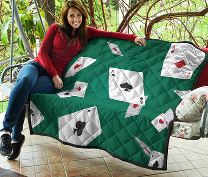 Falling Poker Cards Print Quilt