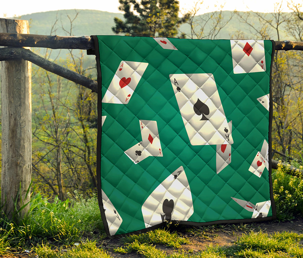 Falling Poker Cards Print Quilt