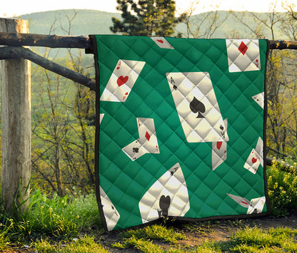 Falling Poker Cards Print Quilt