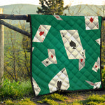 Falling Poker Cards Print Quilt