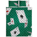 Falling Poker Cards Print Quilt Bed Set