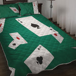 Falling Poker Cards Print Quilt Bed Set