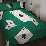 Falling Poker Cards Print Quilt Bed Set