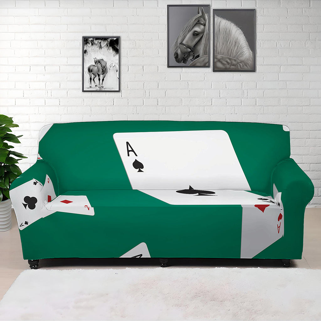 Falling Poker Cards Print Sofa Cover
