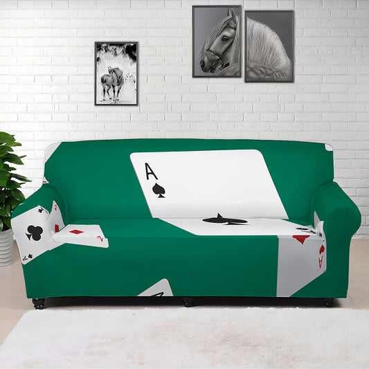 Falling Poker Cards Print Sofa Cover