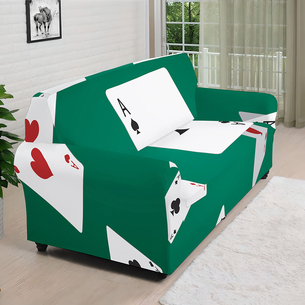 Falling Poker Cards Print Sofa Cover