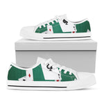 Falling Poker Cards Print White Low Top Shoes
