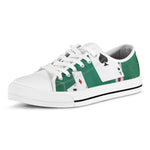 Falling Poker Cards Print White Low Top Shoes