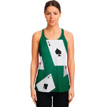 Falling Poker Cards Print Women's Racerback Tank Top