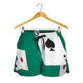 Falling Poker Cards Print Women's Shorts