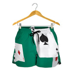 Falling Poker Cards Print Women's Shorts