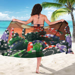 Falling Poker Chips Print Beach Sarong Wrap
