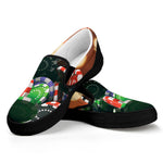 Falling Poker Chips Print Black Slip On Shoes