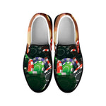 Falling Poker Chips Print Black Slip On Shoes