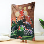Falling Poker Chips Print Blanket