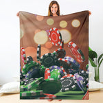 Falling Poker Chips Print Blanket
