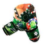 Falling Poker Chips Print Boxing Gloves