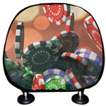 Falling Poker Chips Print Car Headrest Covers
