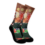 Falling Poker Chips Print Crew Socks