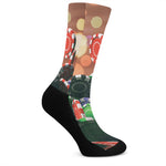 Falling Poker Chips Print Crew Socks