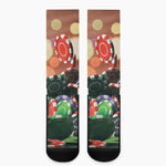 Falling Poker Chips Print Crew Socks