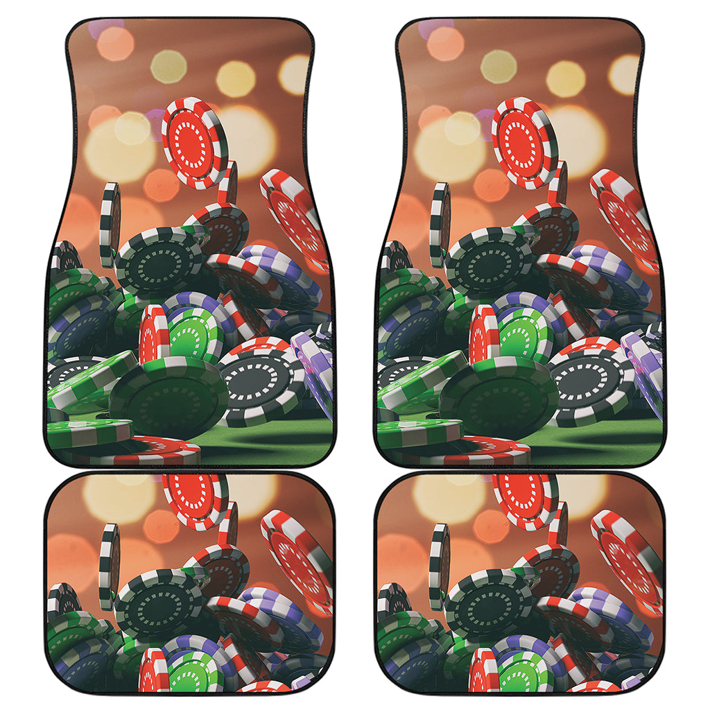 Falling Poker Chips Print Front and Back Car Floor Mats