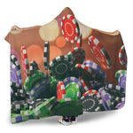Falling Poker Chips Print Hooded Blanket