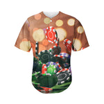 Falling Poker Chips Print Men's Baseball Jersey