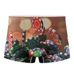 Falling Poker Chips Print Men's Boxer Briefs