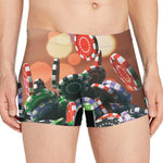 Falling Poker Chips Print Men's Boxer Briefs