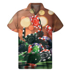Falling Poker Chips Print Men's Short Sleeve Shirt