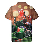 Falling Poker Chips Print Men's Short Sleeve Shirt