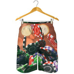 Falling Poker Chips Print Men's Shorts