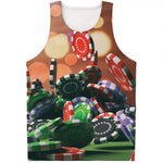 Falling Poker Chips Print Men's Tank Top