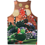 Falling Poker Chips Print Men's Tank Top
