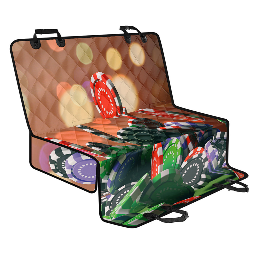 Falling Poker Chips Print Pet Car Back Seat Cover