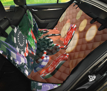 Falling Poker Chips Print Pet Car Back Seat Cover