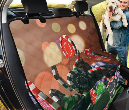 Falling Poker Chips Print Pet Car Back Seat Cover