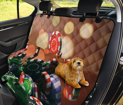 Falling Poker Chips Print Pet Car Back Seat Cover