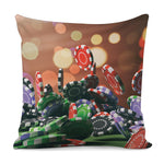 Falling Poker Chips Print Pillow Cover