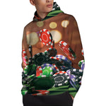 Falling Poker Chips Print Pullover Hoodie