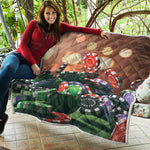 Falling Poker Chips Print Quilt